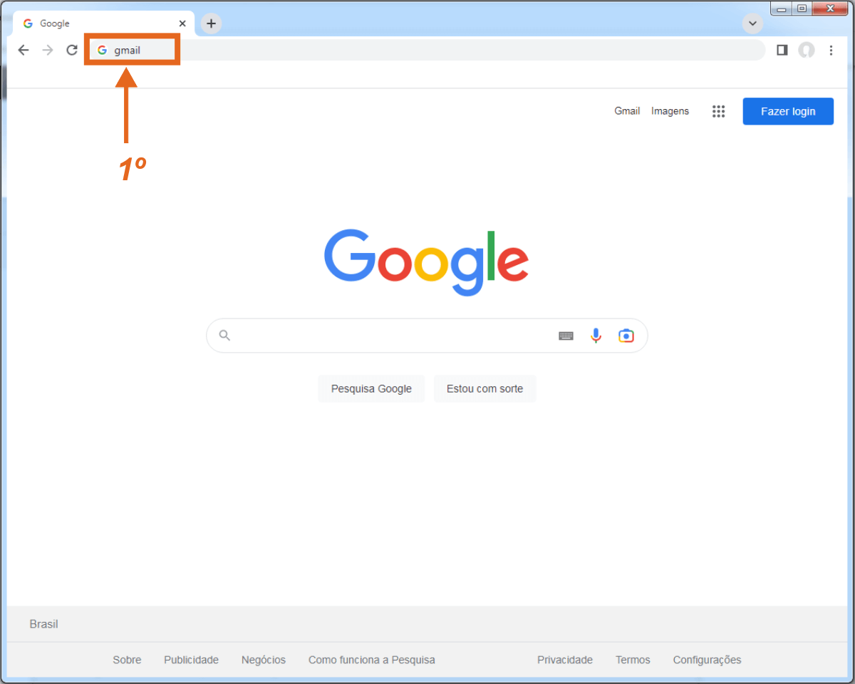 Página inicial navegador Google Chrome